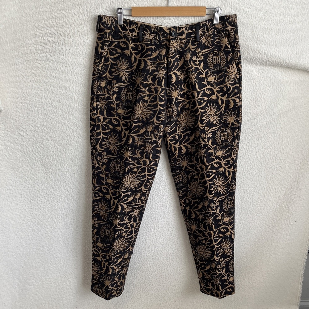 Scotch & Soda Black and Tan Floral Print Pants